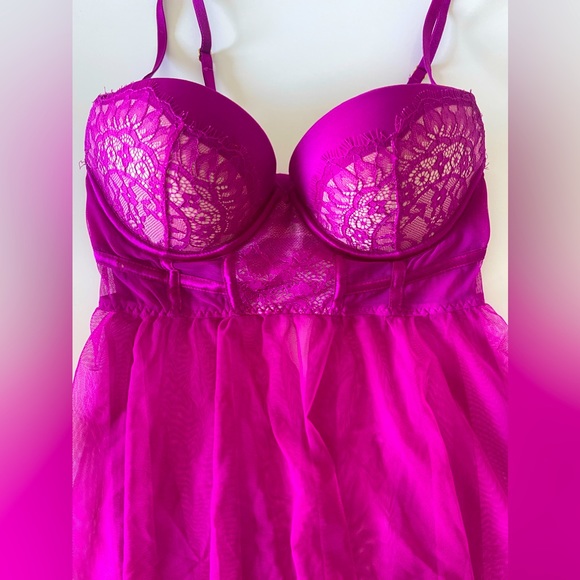 Victoria's Secret / Fuchsia Chemise / Babydoll / 34C / New - Picture 4 of 12